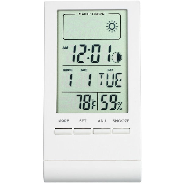 Digital termohygrometer, inomhus, hushåll, tid, datum