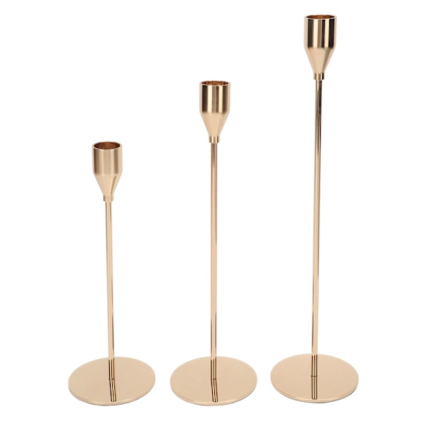 Exquisite High Gloss Gold Metal Candlestick Holders for Table Decor - Retro Cross-Border Operations Expert