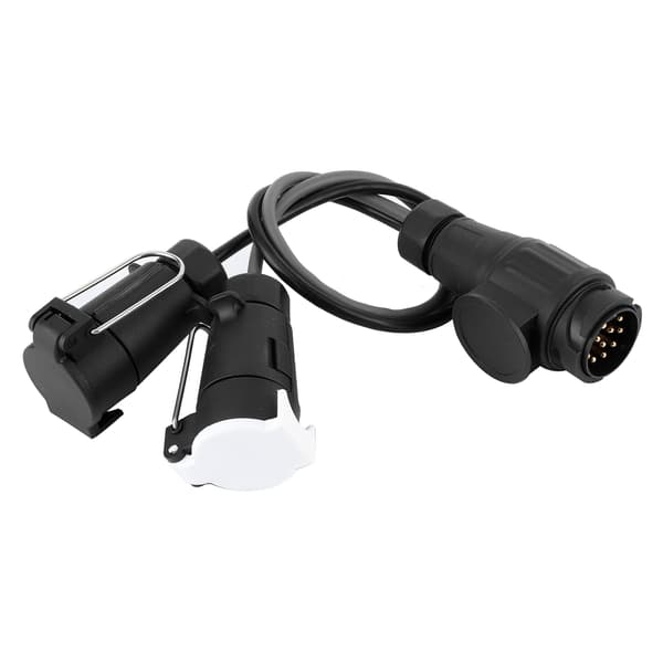 13 til 7-benet N S Trailer Konverter Adapter Ledning Campingvogn Stikprop
