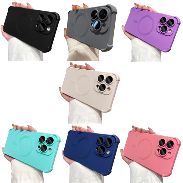 iPhone 14 Pro - Silikondeksel med magnetisk støtbeskyttelse Grå