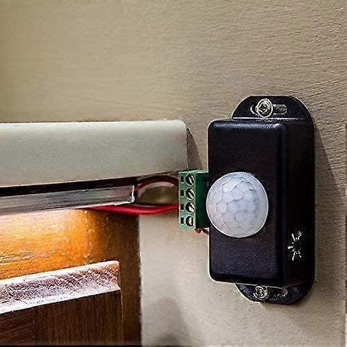 12V/24V LED Infrarød Bevegelsessensor Dimmerbryter Bevegelsesfunksjon Automatisk Kontroller for LED-strips Svart[ht]