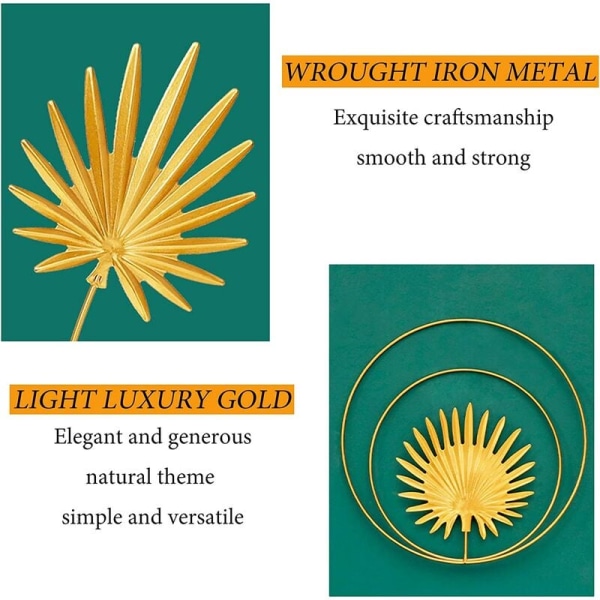 Nordic Style Light Luksus Dekorativ Lysekrone Vægmonteret Lysekrone (Dobbelt Cirkel Ginkgo Bladmønster + Dobbelt Cirkel Palmebladsmønster),