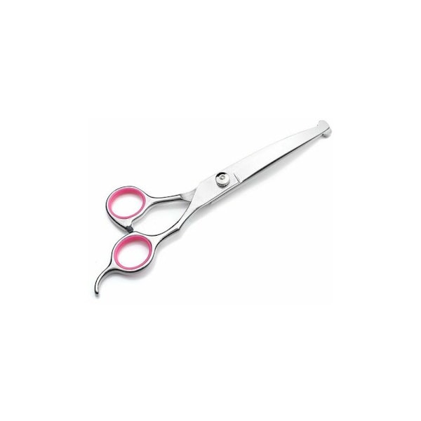 6,5 tommers rundhodesakssett med 4 + kam + skinnveske Rosa ring Pet Safety Rundhodesakssett