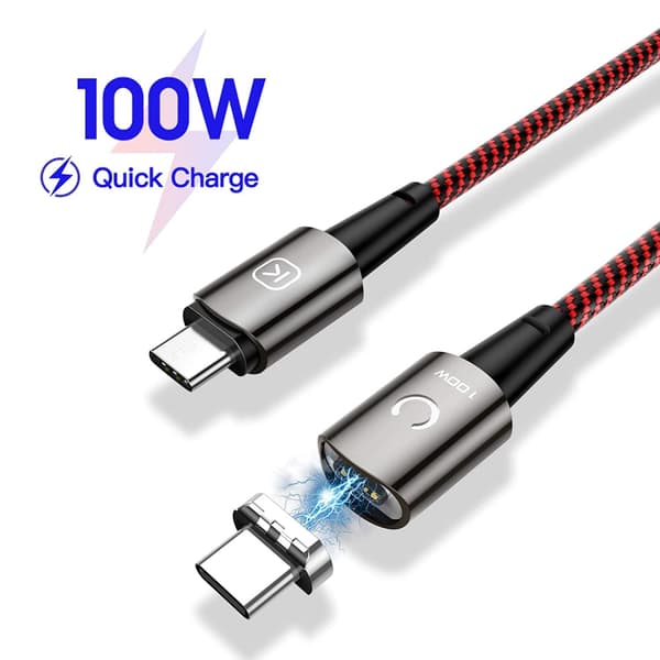 Magnetisk USB C-kabel 100W (20V/5A MAX), USB-C til USB-C-kabel