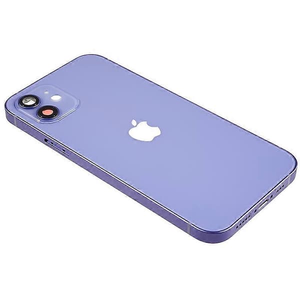 For iPhone 12 6,1 tommer bakre batterideksel+midtre ramme+sideknapper reservedel Multicolor Purple