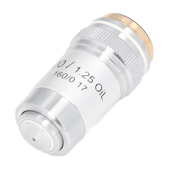Højeffekts 100X Akromatisk Objektiv Linse Messing Forkromet Interface 20,2 mm