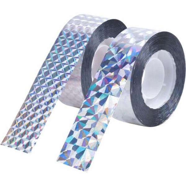 Anti-bird tape, 2 anti-bird reflekterende tape, anti-bird tape, refleks tape for hage og gård (2,4 * 50 m)