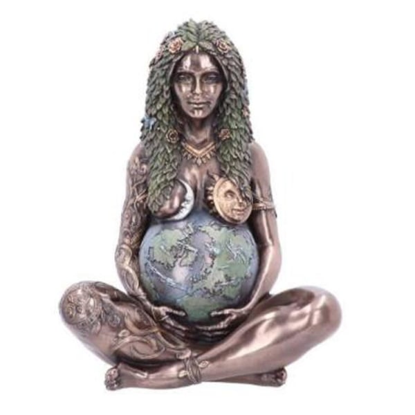 Liten Moder Jord Staty 3D Resin Ornament Millyear Gaia Art Goddess Moder Jord Staty (längd 4,5 cm, bredd 5,35 cm, höjd 7,65 cm),