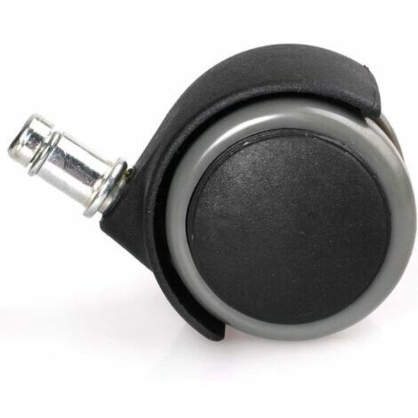 Kartokner Sett med 5 hjul på harde gulv 11 mm - for kontorstol, PU, ​​11/50 mm, svart (grå kant)