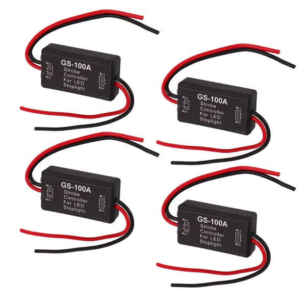 4 stk. 12V DC LED Strobelys Kontroller for Motorsykkel Bil Lastebil