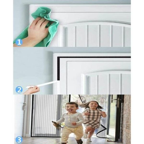 Myggnät Dörr Fönster Magnetisk Magnetisk, Anti-fluggardiner för dörr, insektsskärm Canvas Gardiner, Myggnät Skjut
