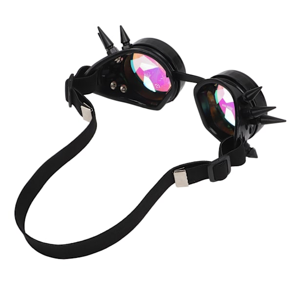 Steampunk Briller Retro PC ABS med elastisk rem Kaleidoscope Rave Briller til Fest Sort