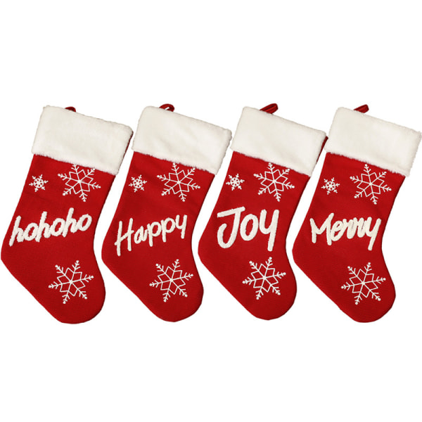 Jouluiset Pehmosukat Joulukoristeet Jouluriipusjuhlajärjestelyt Joulusukat Lahjakassi (4 kpl HOHOHO+Happy+Joy+Happy)