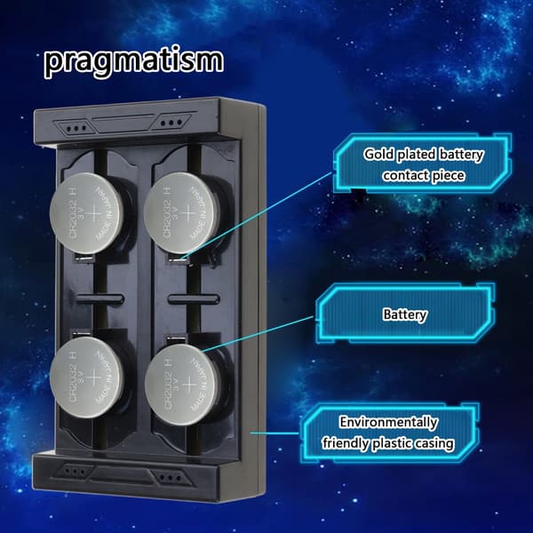 4-roms knappcellebatterilader for ML2032 ML2025 knappcellebatterier LED-indikatorer