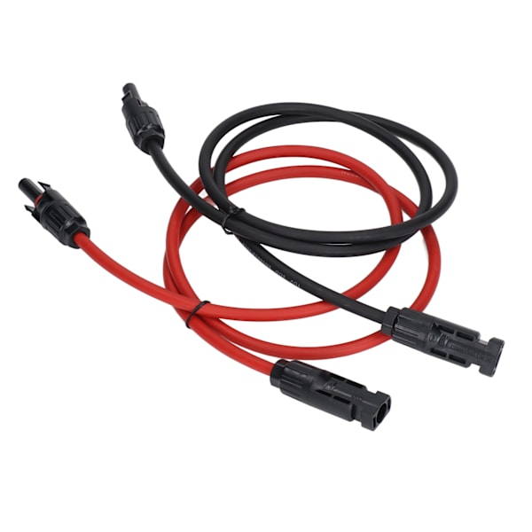 2 stk. solpanel forlængerkabel 10AWG 6mm² 1000V DC rød sort 1m 3,3ft