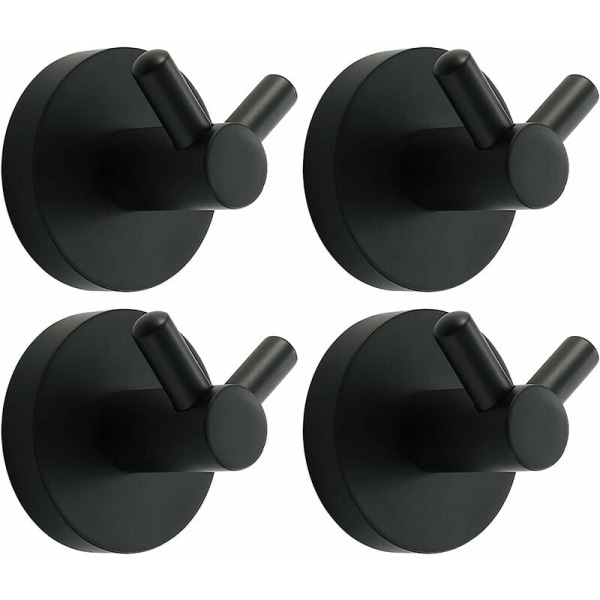 Hardware til badeværelset knage i rustfrit stål (sort knage-4 stk),