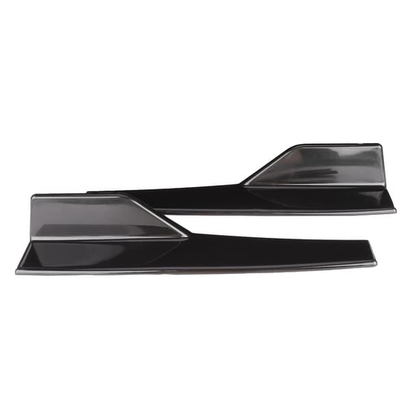 Par Universal Sidoskjort Rocker Splitter Sidospoiler Wing Diffuser Karosseri Kit Blank Svart 17.7x3.3in