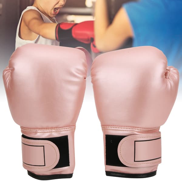 Andas boxningshandskar i PU-läder Kid Sanda Sparring Sandbag Mitts Träningsutrustning Rosa
