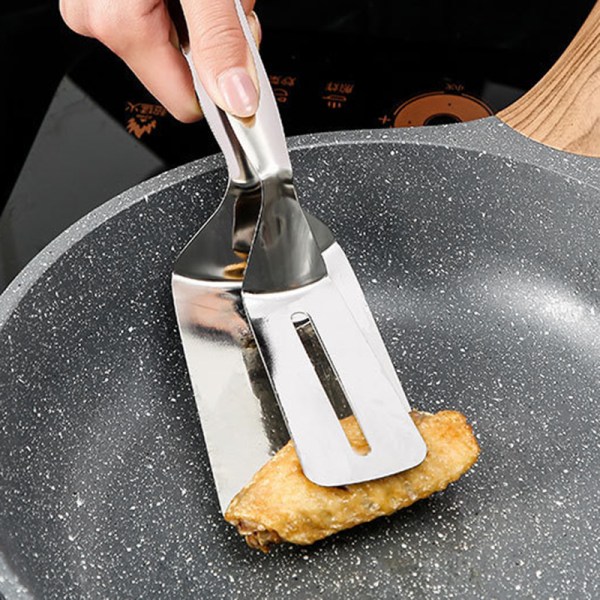 Rostfritt stål grillklämma biffklämma fiskgripare för ägg BBQ köksutrustning Stainless steel frying shovel clip
