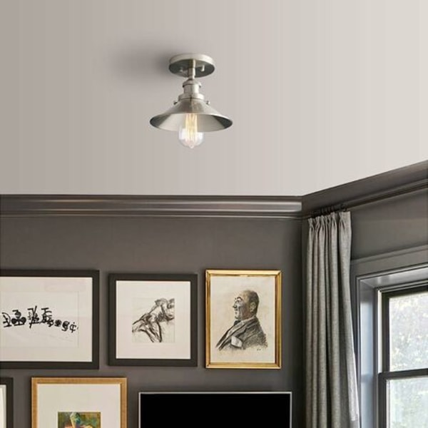 Retro taklampa med metallskärm, bondgårdstaklampa för korridoren loft köksbar med LED-lampor (typ C)