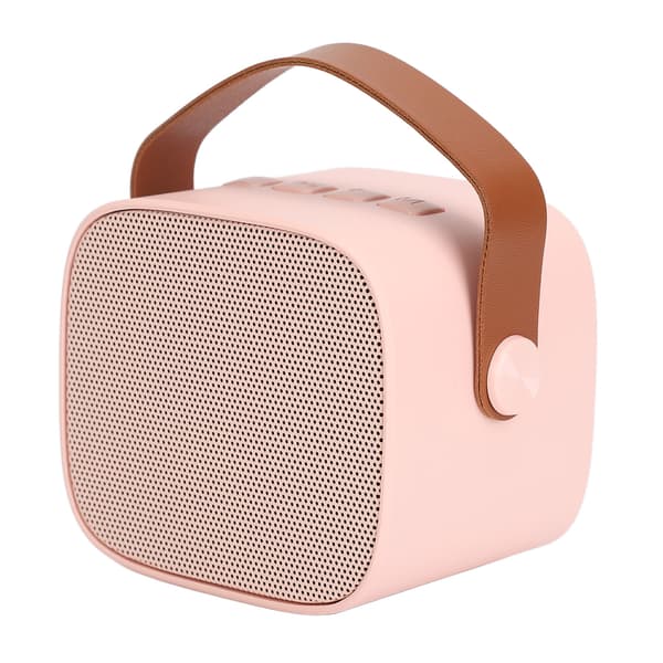 Kannettava Mini Karaoke Bluetooth-kaiutin 2 langattomalla mikrofonilla, pinkki