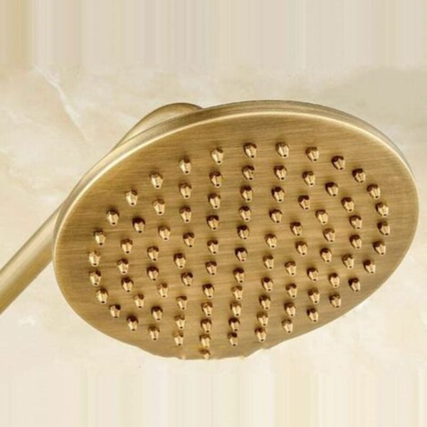 Regndusjhode over 8 tommer 20x20 cm rundt hode, dusjhode i kobber, dusjhode i messing, kun dusjhode, 8 tommer - Go