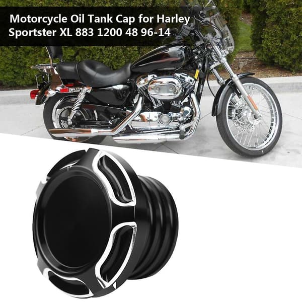 Oljetanklock för Sportster 48 96-14, CNC-bränslelock i aluminium