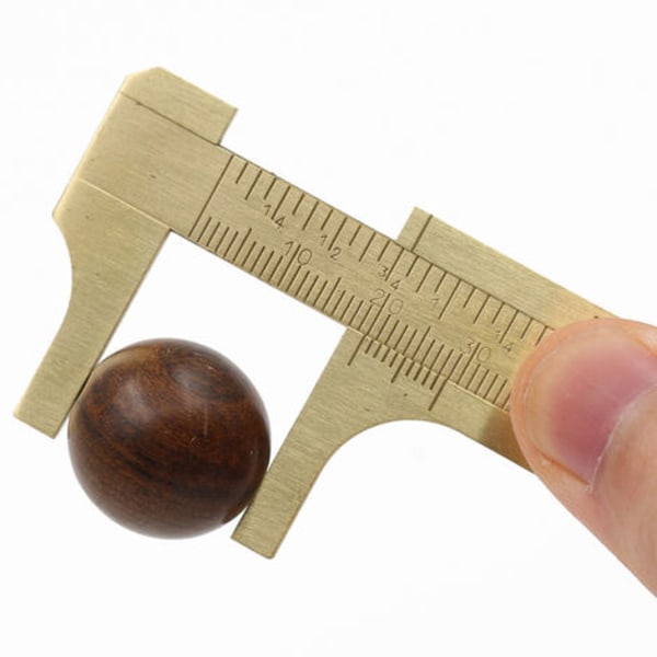 Vernier Caliper Messing Pocket Lineal Mini Skydeskyde Caliper Kobberlegering Dobbelt skala til måling af ædelstene Ædelstene og smykker 10 cm