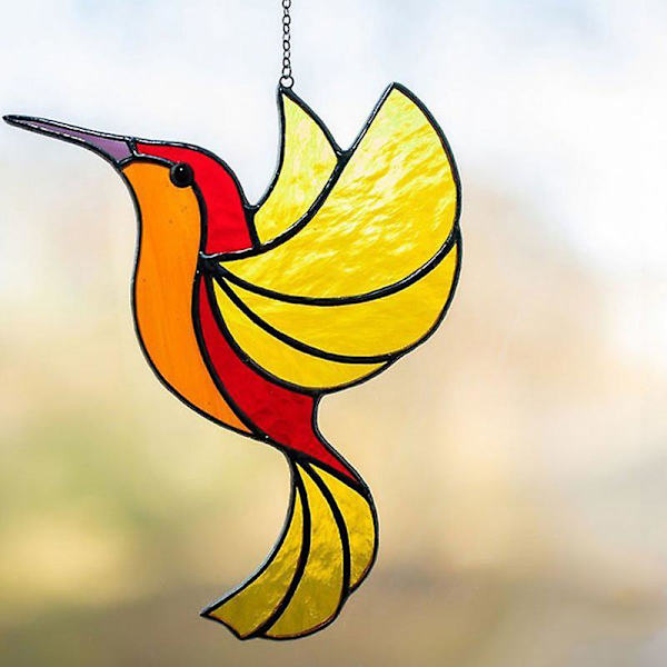 Hummingbird Sun Catcher riipus akryyli Yellow