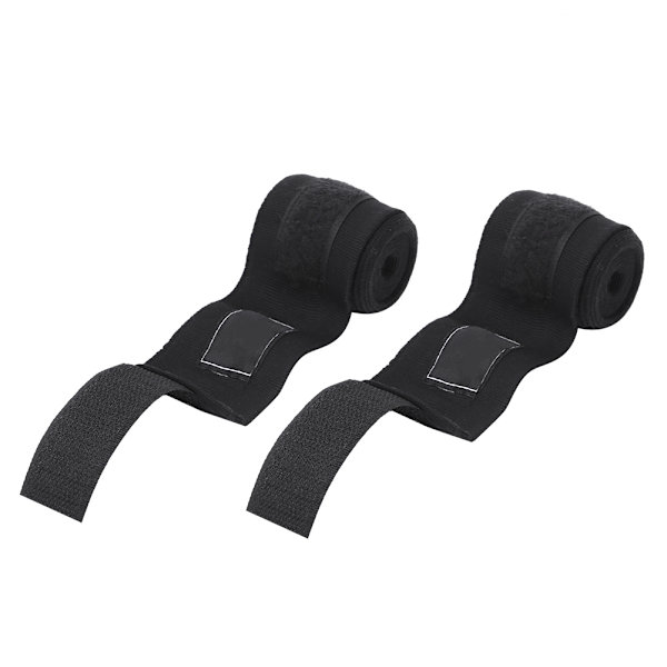 Et par sorte polyurethan 3M Boksevikler Fighting Sanda Muay Håndbind Sports Strap Sort Elastisk 3m