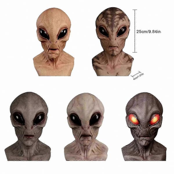 Full Face Alien Maske til Halloween-kostumefester og Cosplay-begivenheder