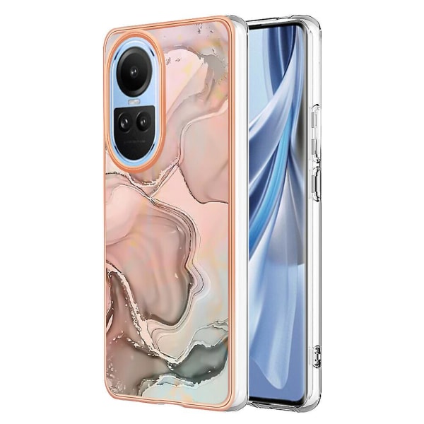 Kompatibel med Oppo Reno 10 5g- etui Lätt Snygg Glänsande Stötsäker beskyttelse og robust TPU-cover Rosegold