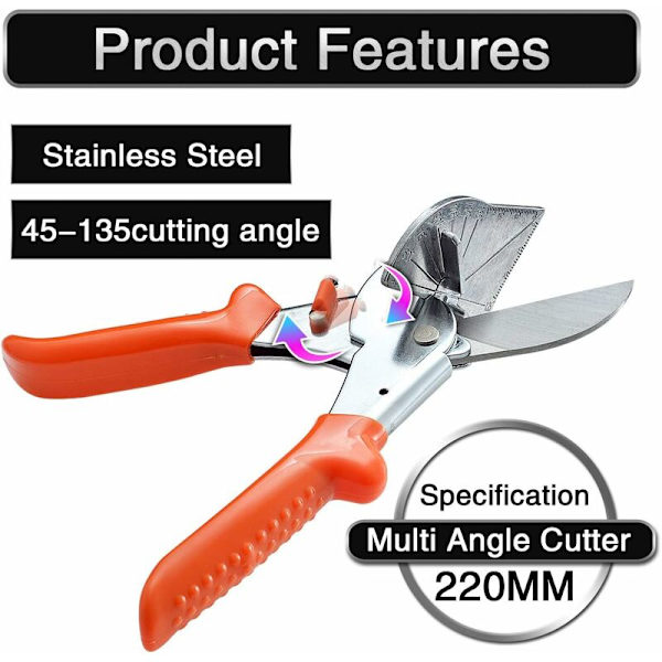 Vinkelsax - modell med halkfritt handtag + blad i ett stycke multifunktionsvinkelsax Polygonal trådspår