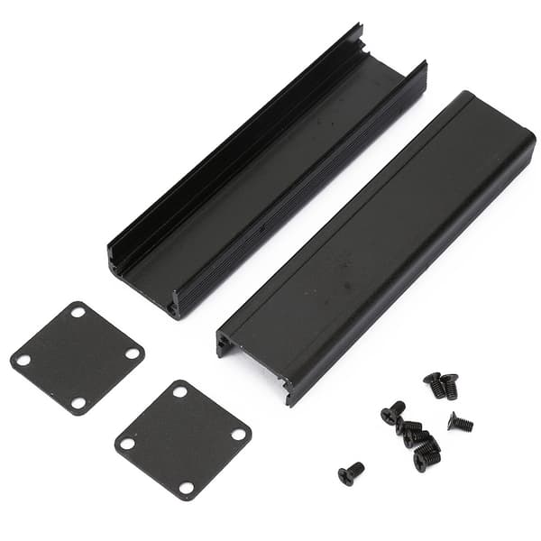 Sort aluminiumkabinet til PCB-instrument 25x25x100mm