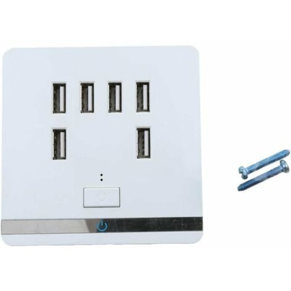 Port USB-vægoplader strømstik, 3,4A opladningscenter vægudtag Strømstik Panelkontakt til telefoner, tablets og Au