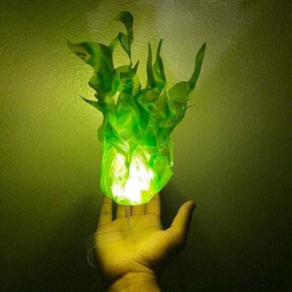 2-Pak Halloween Floating Fireball Glow Prop Cosplay Prop (uden batteri) Legetøjsdekoration, (grøn)