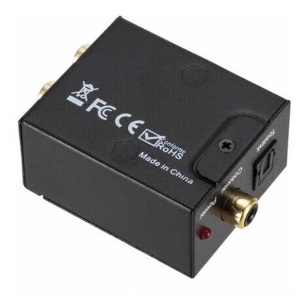 Digital till analog ljudomvandlare Optisk till RCA ljudomkopplarbox Toslink koaxial AV-omkopplarväljardosa, svart