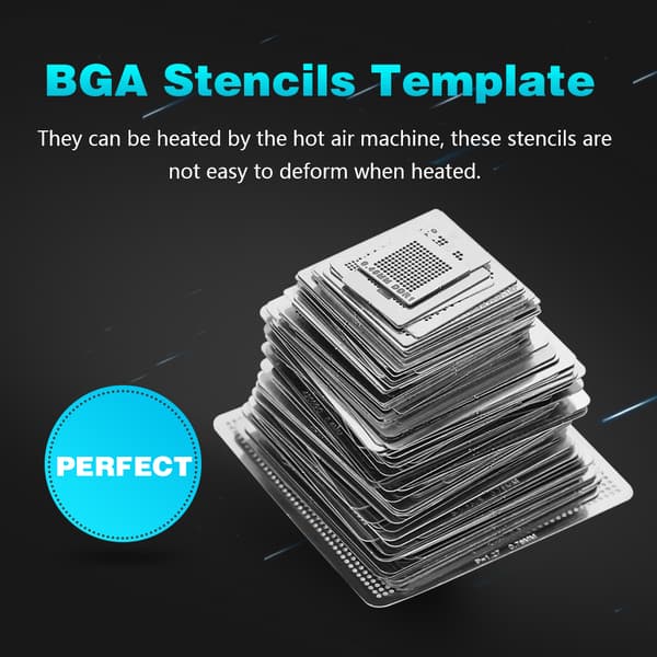 BGA Universal Reballing Rework Kit 130 Stål Stencil Net Sæt