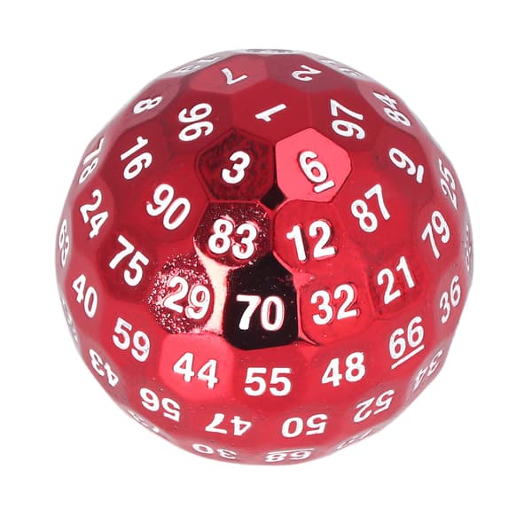 Metall Polyhedral Terninger 100 Sider Tunge Lyse Farger Rollespill Polyhedral Terninger Rød