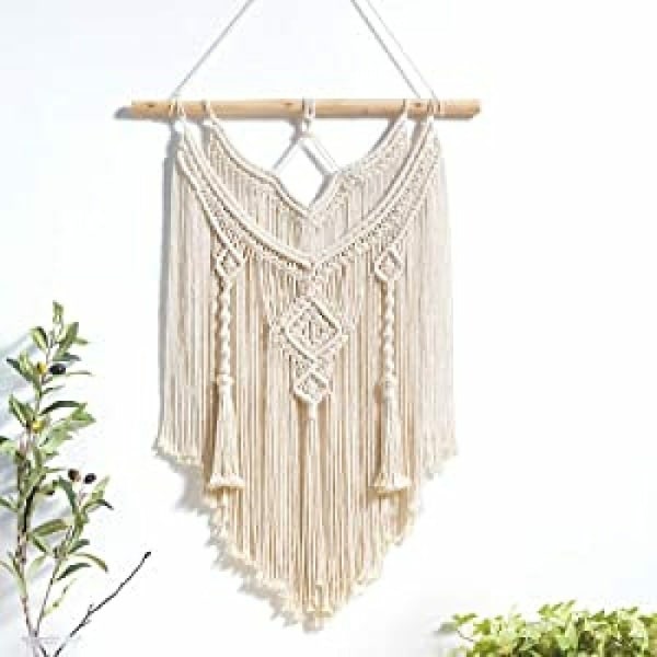Macrame Vägghängande Chic Drivved Vävd Gobeläng Väggdekor Sovrum Indie Lägenhet Sovrumspresenter Balkongdekoration，