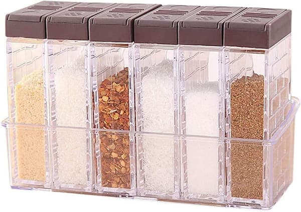 ProLeo 6-pack Salt- och pepparströare Kryddbox Plast Camping Kryddbox för förvaring Kök Kryddor[ht]