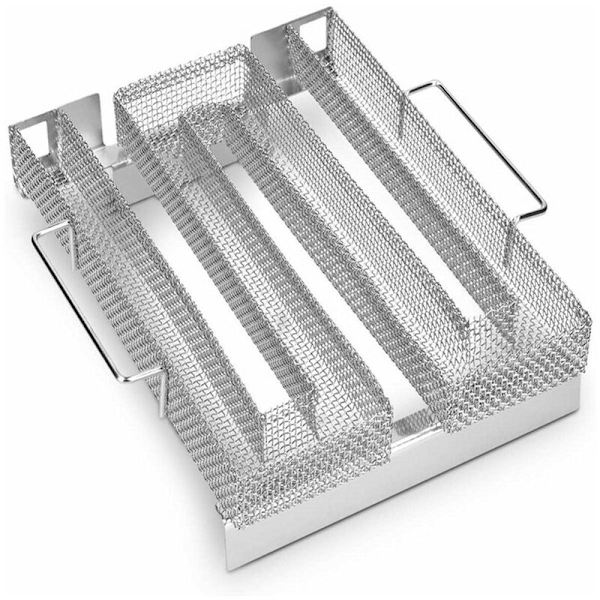 Med håndtak 22,5cm*21,5cm*5,0cm M-formet røkt tallerken i rustfritt stål grillplate