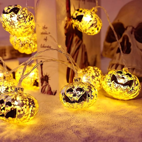 2,5 m, 20 Led vanntette gresskarspyd Halloween-dekorasjon