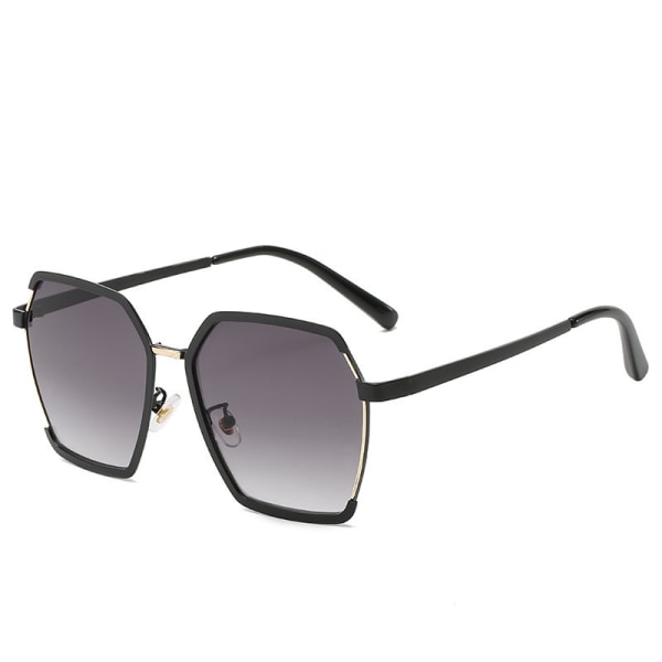 Polygonale solbriller Trendy mode solbriller UV-beskyttelse Retro metal polygonale solbriller til kvinder (sort stel Lilla Pink)
