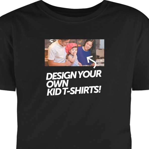 Designa ditt eget Barn T-shirt 9-11 År Svart