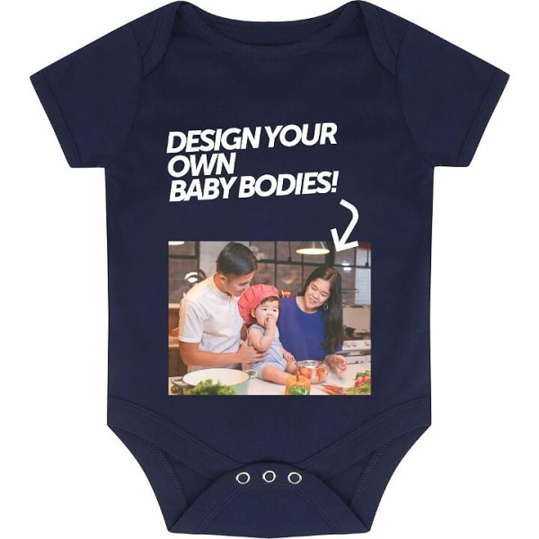 Designa ditt eget Bebis Body 0-3 Månader Marinblå