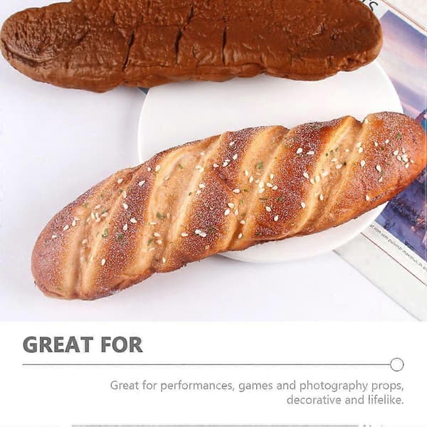 Realistisk brødlegetøj PU brødmodel til børnehaveundervisning, rekvisitter, lys Brown 1Pack