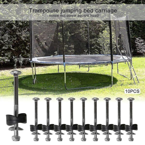 Trampolinbultar, 10 st Galvaniserade Stål Trampolinbultar Fästtillbehör Kompatibla Med Trampolinmontering