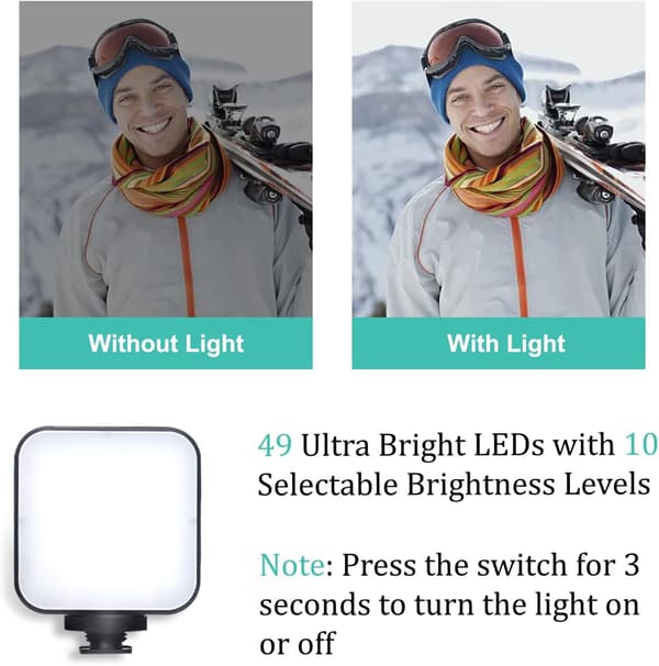 Vloggningskit för iPhone, Android med stativ, 36 LED-lampa, YouTube startkit med minimikrofon