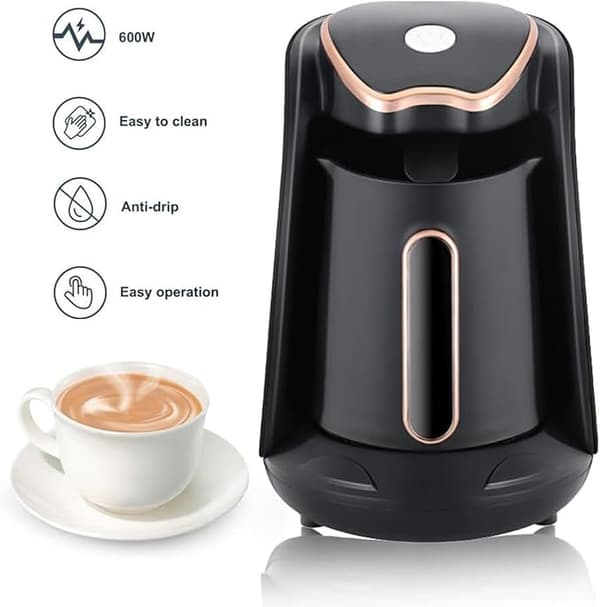 Mini Turkisk Kaffemaskin, 4 Koppars Kapacitet, Anti-Överflöde